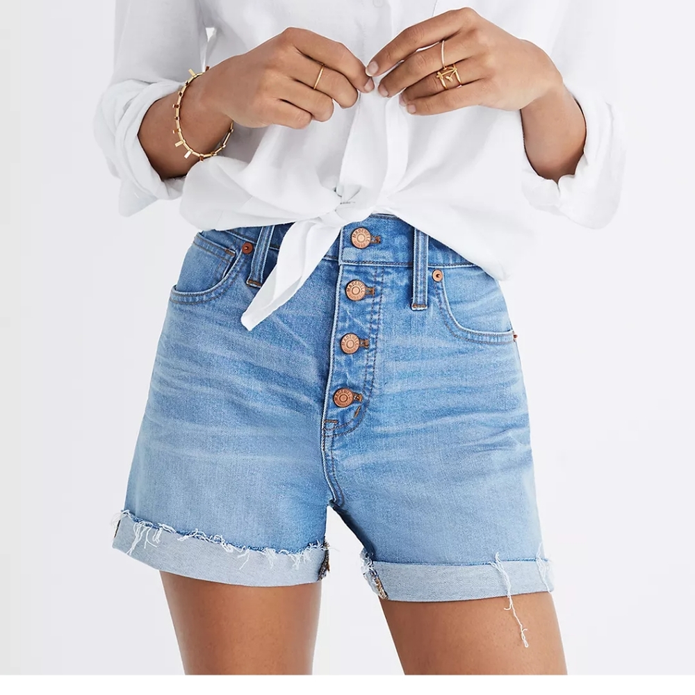 Madewell Denim Shorts Button-Front Edition